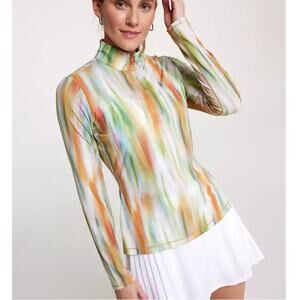 CALIA Women's Filtered Flora Multi Tissue Texture 1/4 Zip Golf Pullover Size M